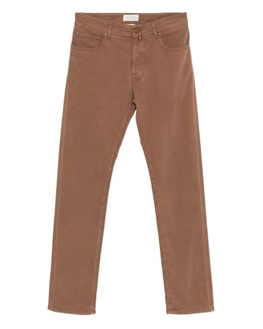'Bard' 5-Pocket Slim Fit Pants di Jacob Cohen in Brown da Uomo
