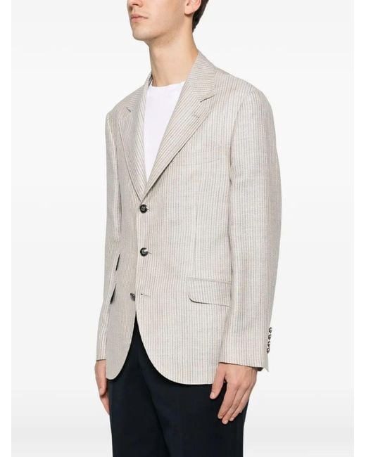 Brunello Cucinelli White Deconstructed Blazer for men
