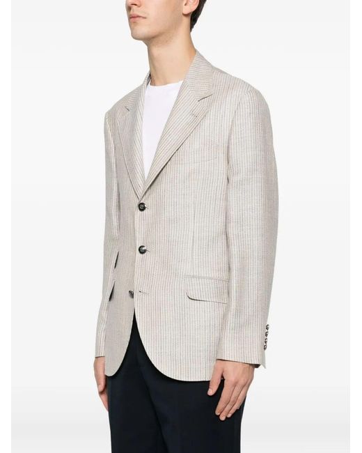 Brunello Cucinelli White Deconstructed Blazer for men