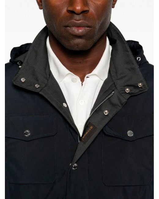 Moorer Black Hooded Pocket Jacket for men
