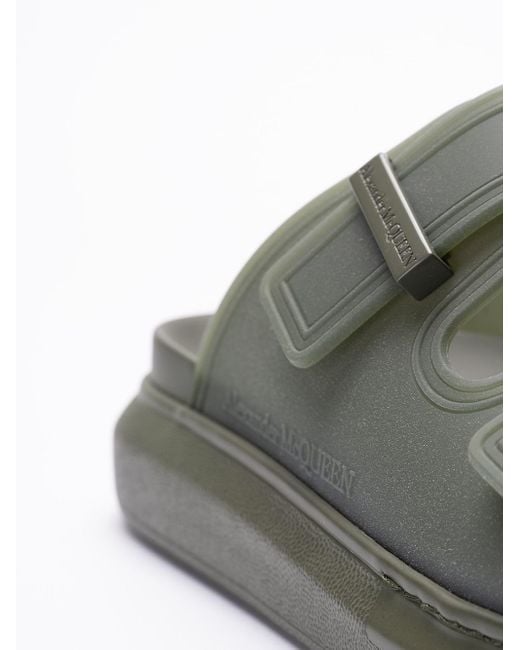 Alexander McQueen Gray `Hybrid` Slide Sandals for men