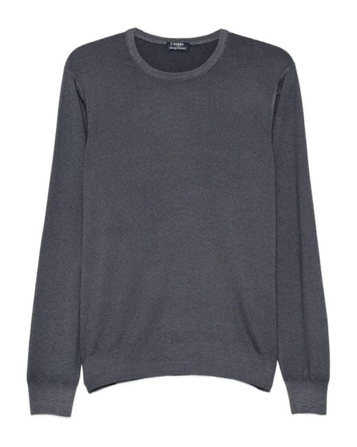 Barba Napoli Gray Crew-Neck Sweater for men