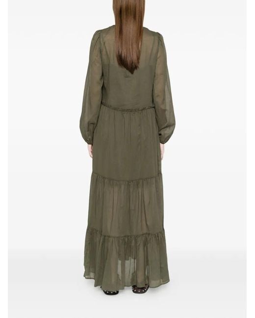 Twinset Green Long Dress And Petticoat