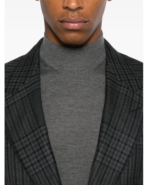 Malo Gray Long Sleeve Mock-Neck Sweater for men