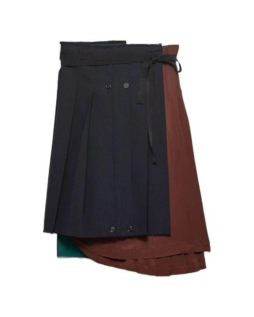 Prada Blue Pleated Skirt