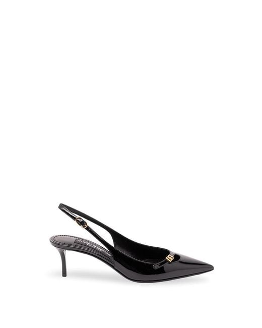 Dolce & Gabbana White Patent Leather Slingback