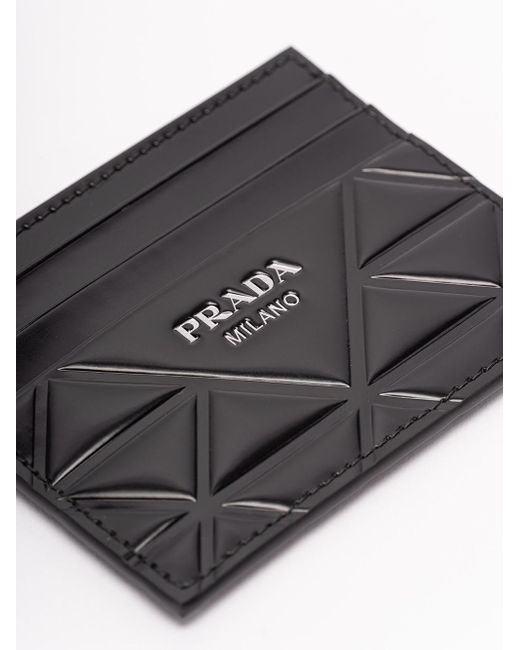 PRADA, Brushed Leather Cardholder, Men