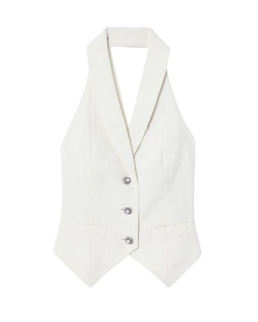 Self-Portrait White Linen Waistcoat