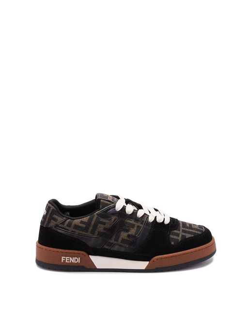 Fendi Black `Match Cross` Low-Top Sneakers for men