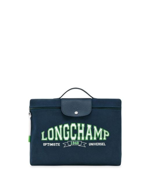 Longchamp Blue `le Pliage Université` Small Briefcase