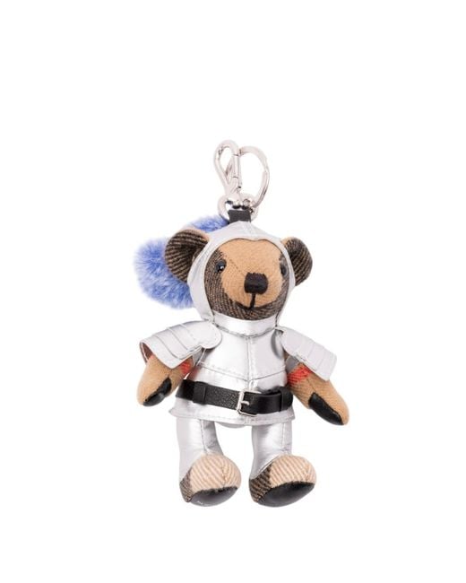 Burberry White 'Thomas Knight' Keychain