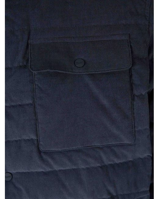 Herno Blue Quilted Cotton Jacket for men