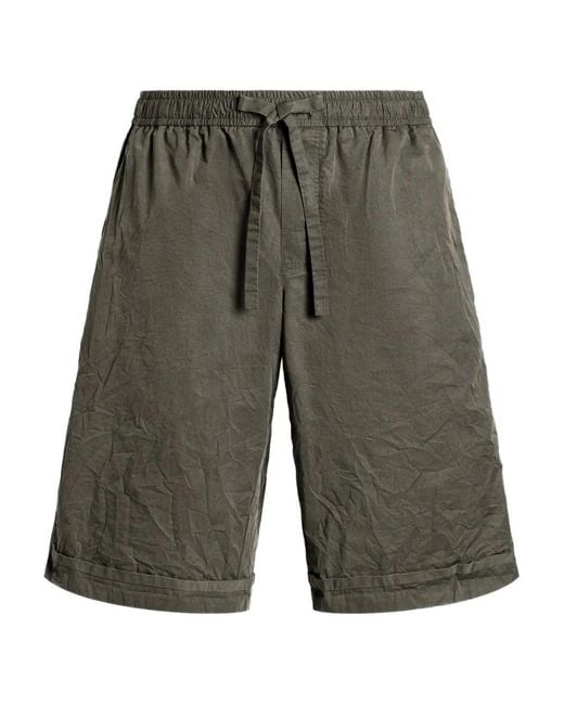 Dolce & Gabbana Gray Drawstring Shorts With Pockets for men