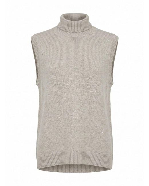 Brunello Cucinelli Gray Turtle Neck Sweater