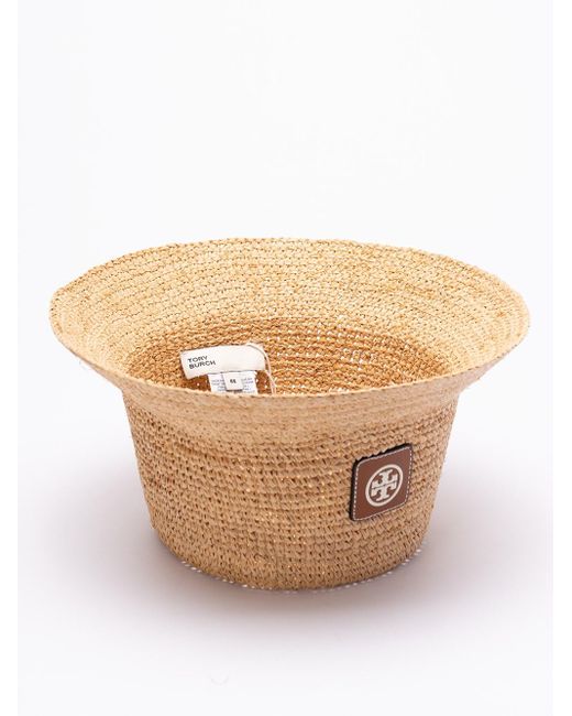 Tory Burch Natural Straw Bucket Hat
