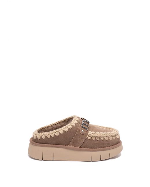 Mou Brown 'Bounce Clog Metal Logo'
