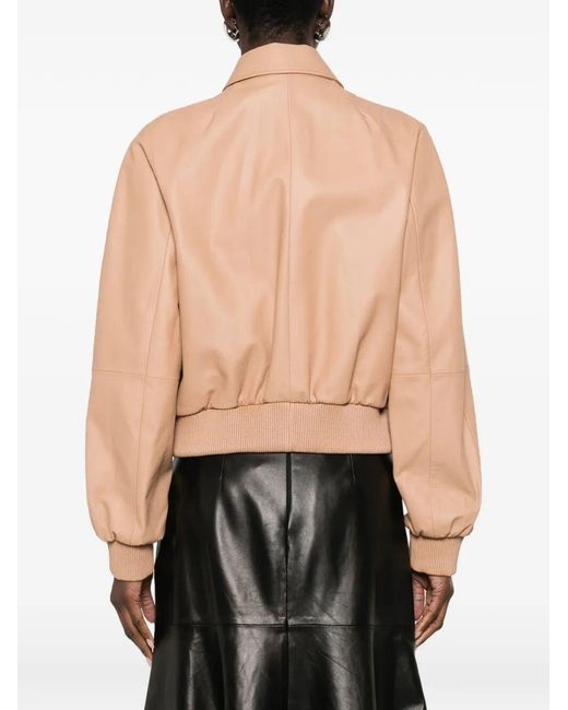 Desa Nineteenseventytwo Natural Leather Raglan Bomber Jacket