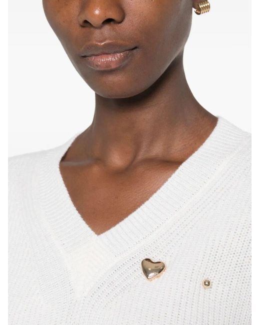 Twinset White Round Neck Sweater