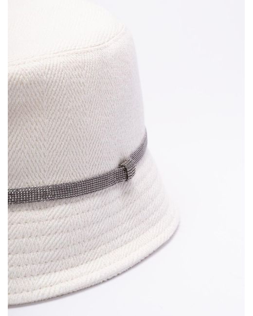 Brunello Cucinelli White Bucket Hat
