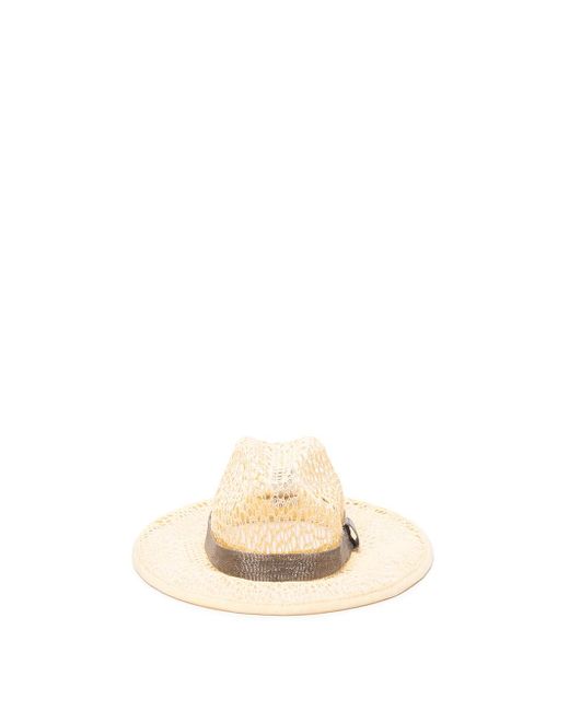Brunello Cucinelli Natural Straw Hat With `Precious` Band