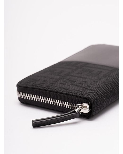 Fendi Black Zip Around Squared Ff for men