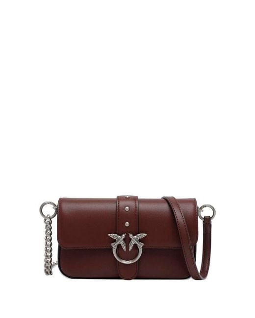 Pinko Purple Leather Mini Double Bag