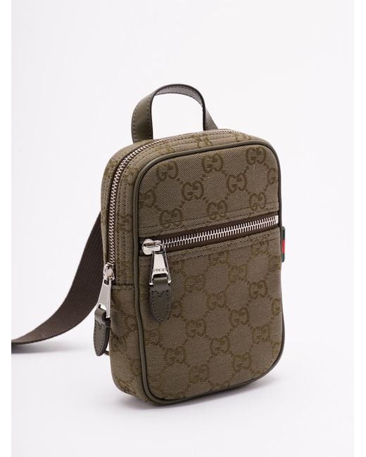 Gucci Green 'Gg Canvas' Mini Bag for men