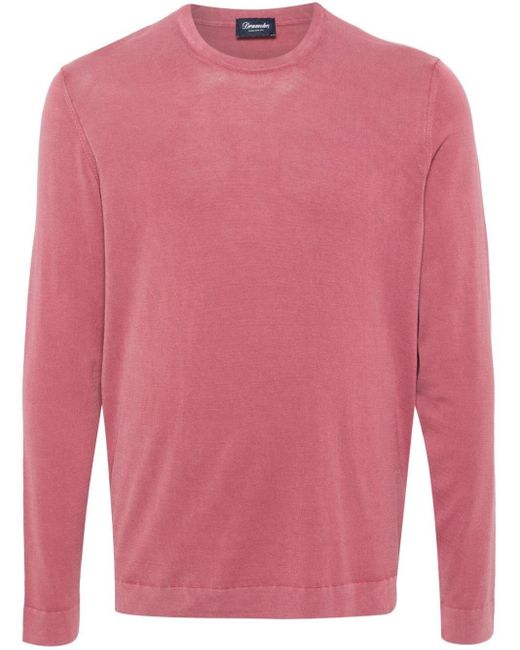 Drumohr Pink Long Sleeve T-Shirt for men