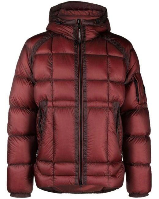 C P Company Red D. D. Shell Hooded Down Jacket for men