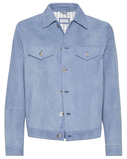 Brunello Cucinelli Blue Denim Jacket for men