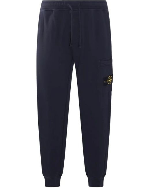 Stone Island Blue Logo-Patch Track Pants for men
