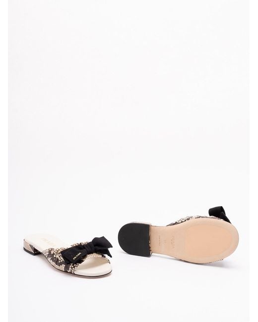 Prada White Ayers Slides