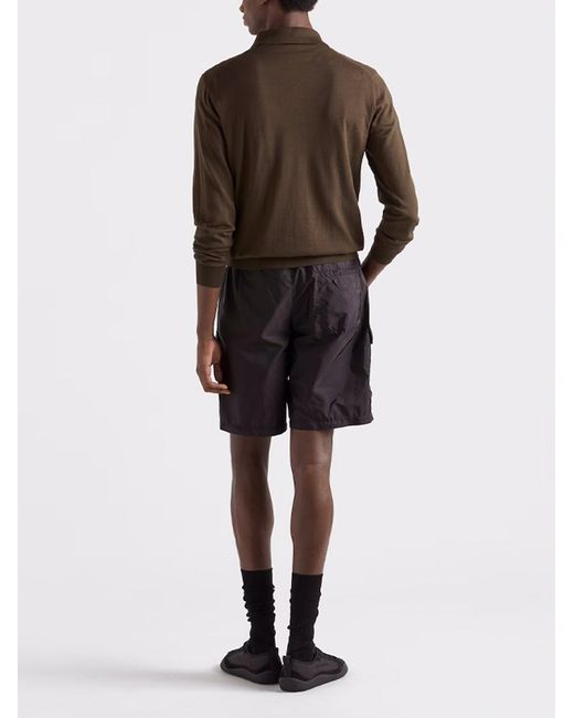 Prada Blue Elasticated-Waist Swim Shorts for men