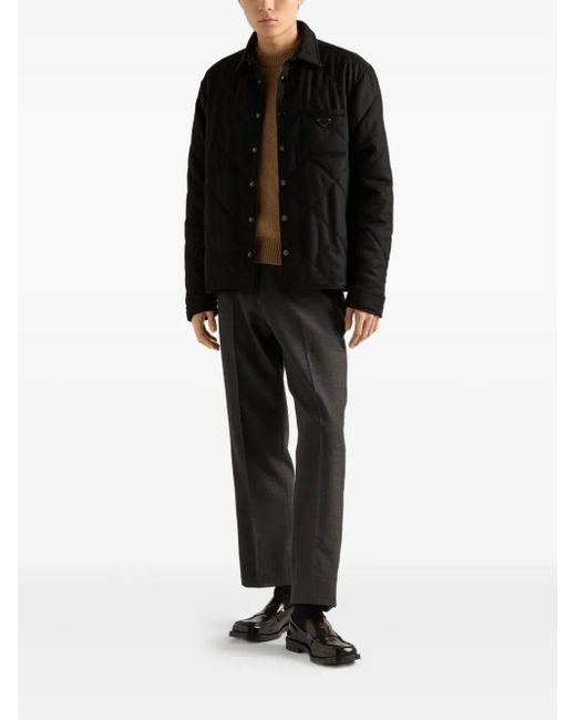 Prada Black Padded Shirt-Jacket for men