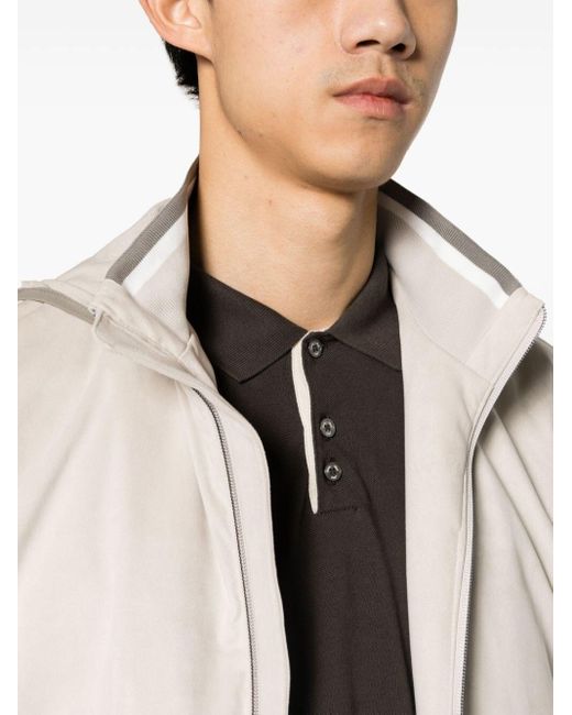 Herno White Suede-effect Hooded Jacket for men