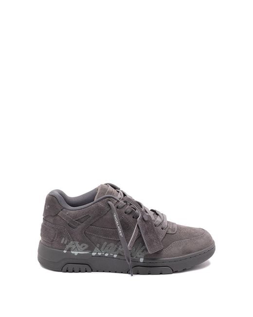 Off-White c/o Virgil Abloh Gray Off 'Out Of Office' 'For Walking Suede' Sneakers for men