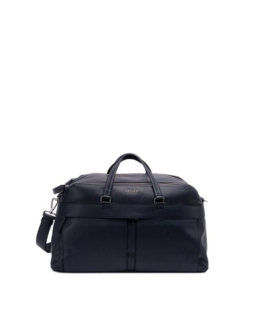 Orciani Blue `Micron` Leather Holdall for men