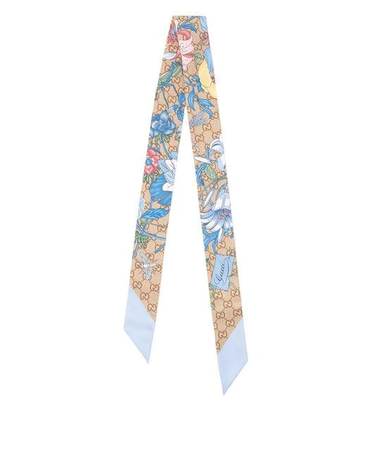 Gucci Blue 'Flora' Foulard