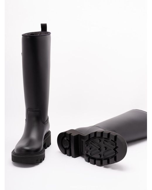 Moncler Black 'Kickstream' High Rain Boots