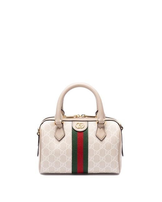 Gucci Natural Ophidia Small Boston Bag, Gg Canvas