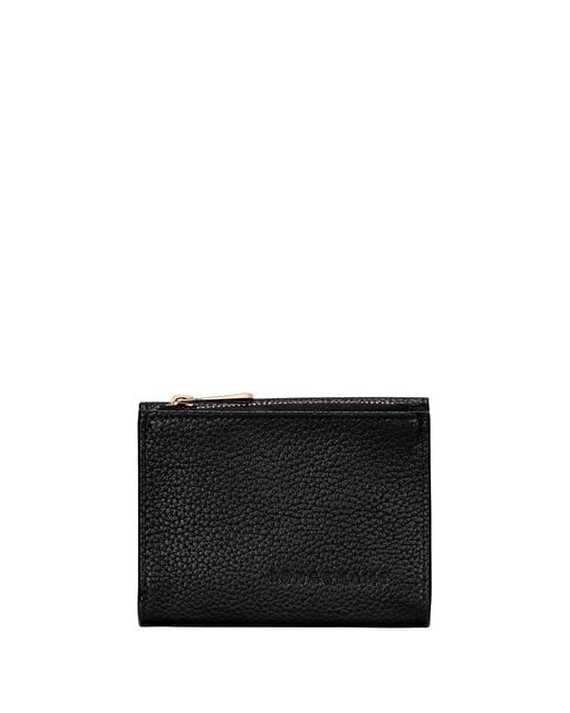 Longchamp Black 'Le Foulonné' Compact Wallet