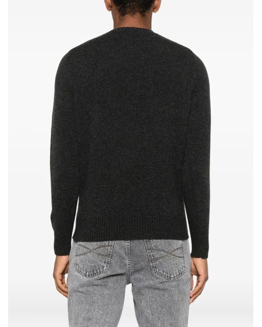 Drumohr Black Long Sleeve Crew-Neck Sweater for men