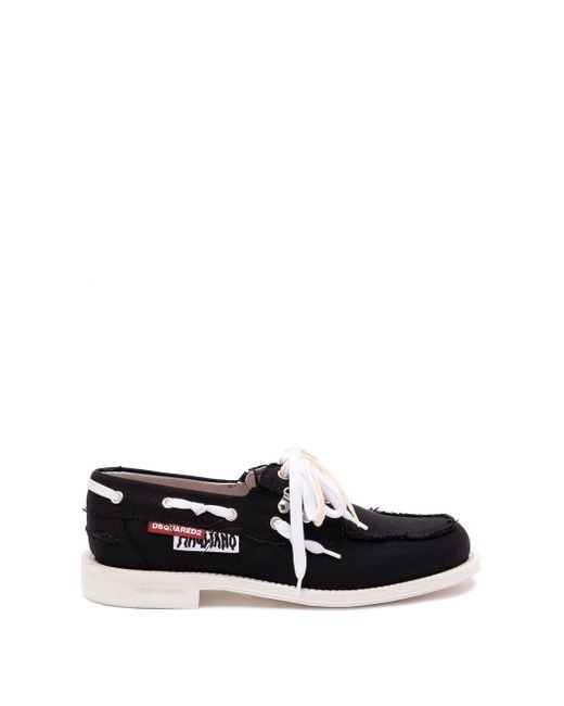 DSquared² White Boat Shoes for men