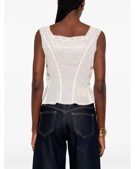 Ermanno Scervino White Top With Embroidery