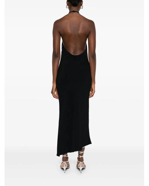 The Attico Black Halterneck Midi Dress