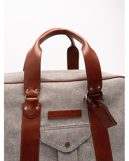 Brunello Cucinelli Brown Luggage Bag for men