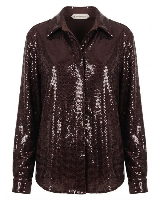 Alberta Ferretti Black Sequins Shirt