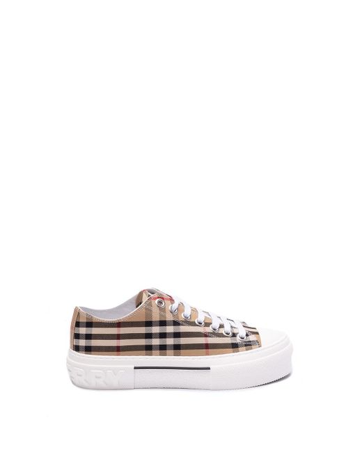 Burberry White `jack` `check` Low-top Sneakers
