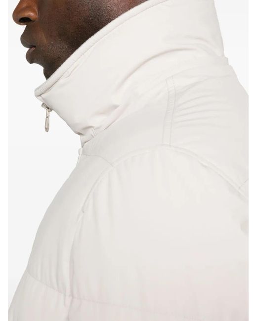 Brunello Cucinelli White Hooded Puffer Jacket for men