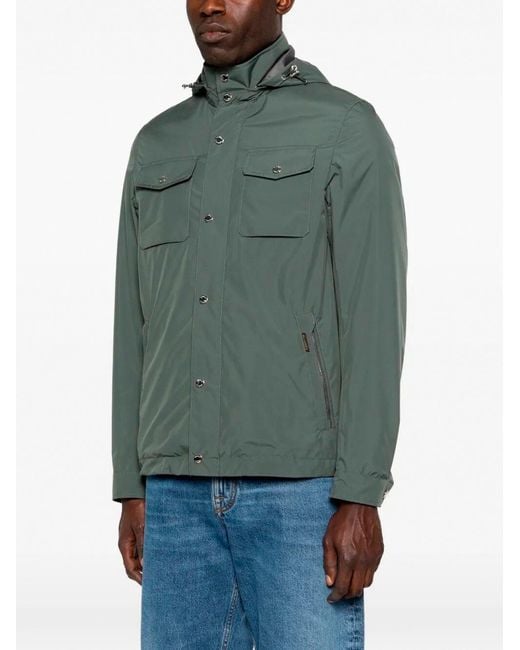Moorer Green Fenzi-Stu Hooded Jacket for men